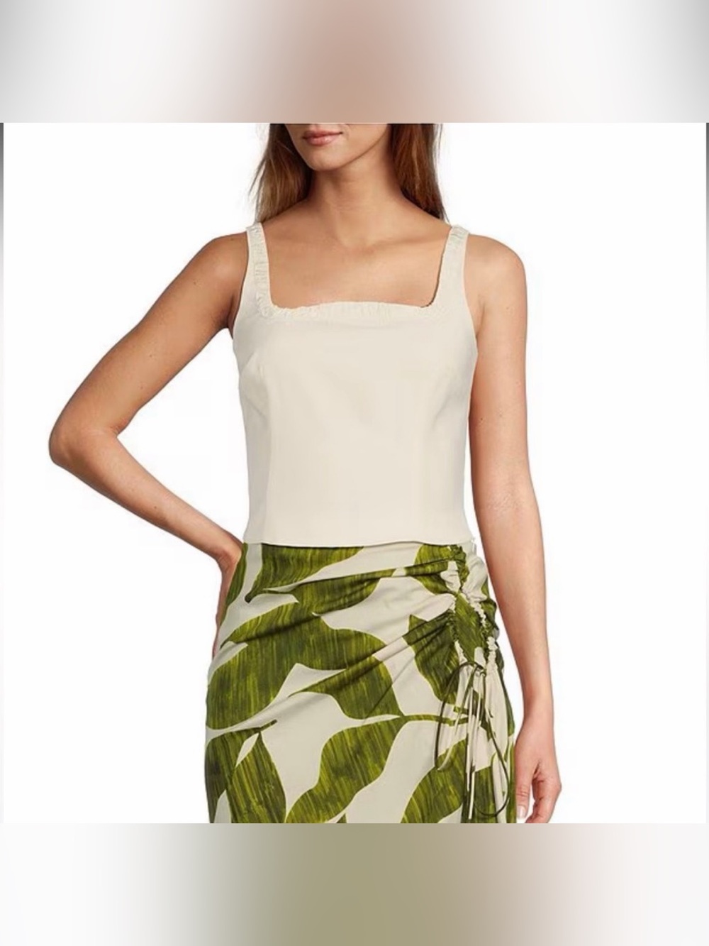 ANTONIO MELANI Cream Square-Neck Camisole